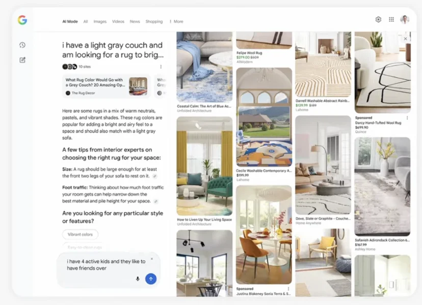 Google Marketing Live 2025 - AI mode shopping.