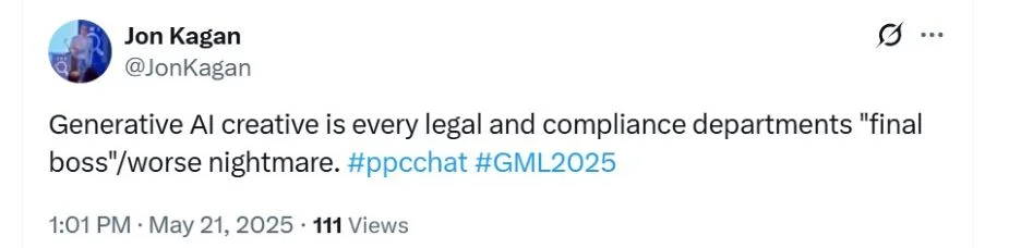 Google Marketing Live 2025 - Tweet screenshot.