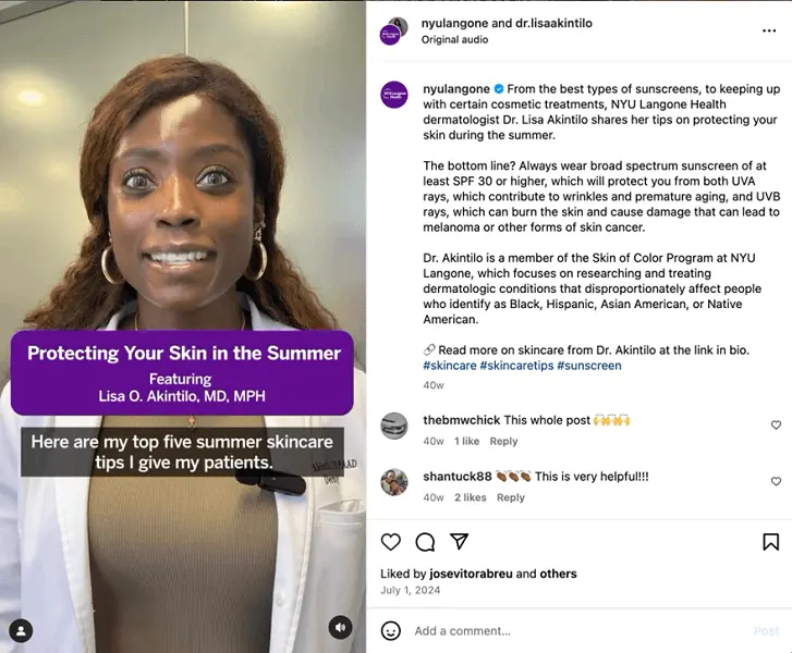 summer instagram caption for healthcare business