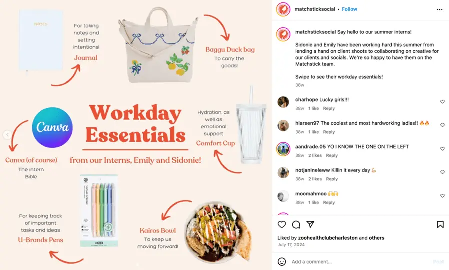 summer instagram captions - canva example