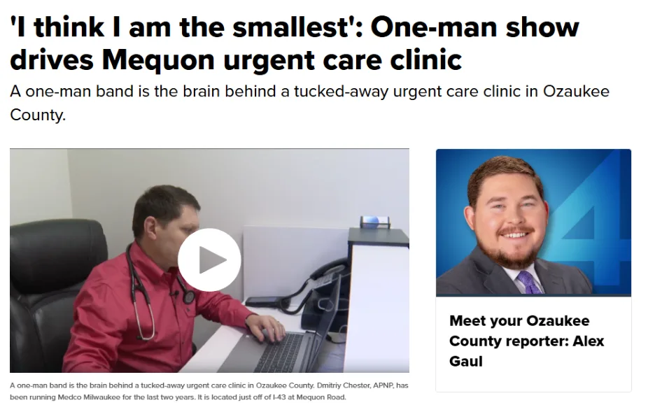 this urgent care clinic was featured in the local news