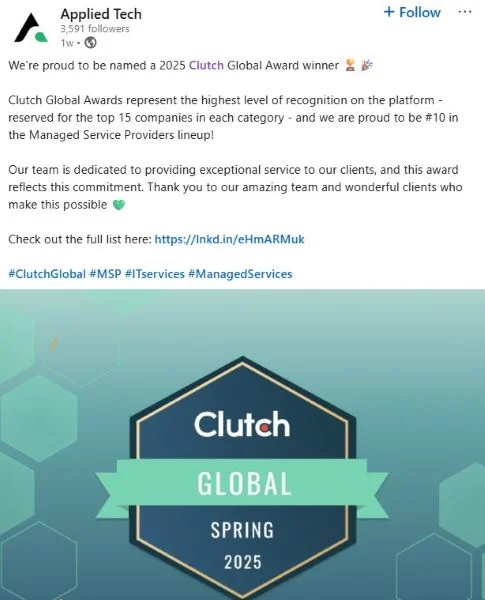 Get found online - LinkedIn post from Applied Tech.