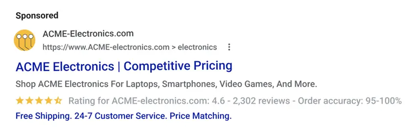 google ads assets - callouts