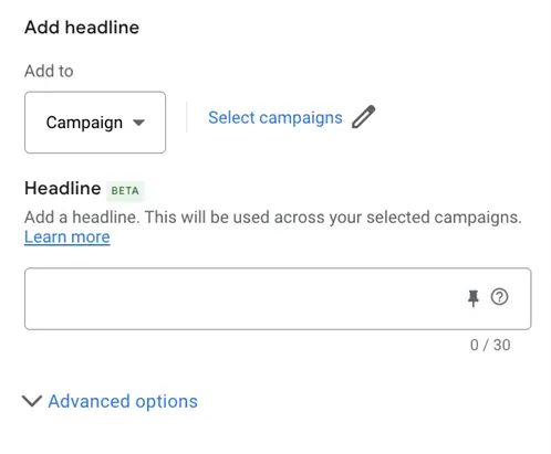 google ads assets - headlines