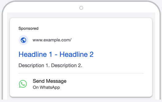 google ads assets - messages assets
