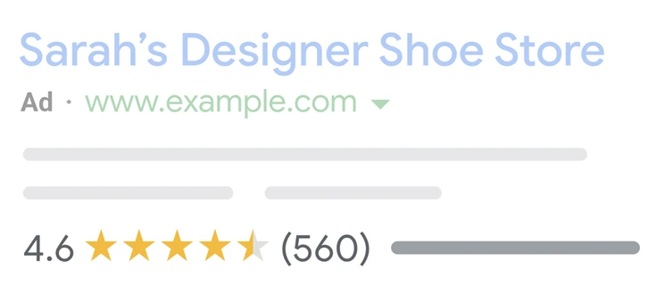 google ads assets - seller ratings