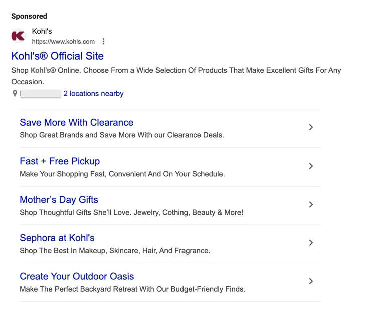 google ads assets - sitelinks