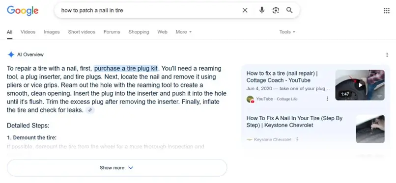 google ai overviews - screenshare