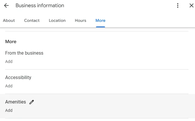 google business profile business information