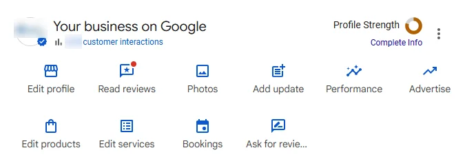 google business profile features homescreen