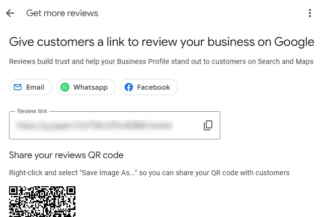 google business profile request reviews feature