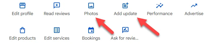 google business profile photos and updates or posts