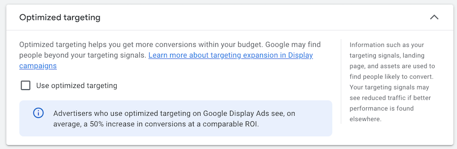 google display optimized targeting