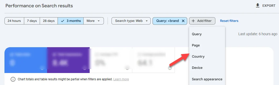google search console filters