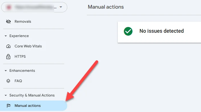 google search console manual actions