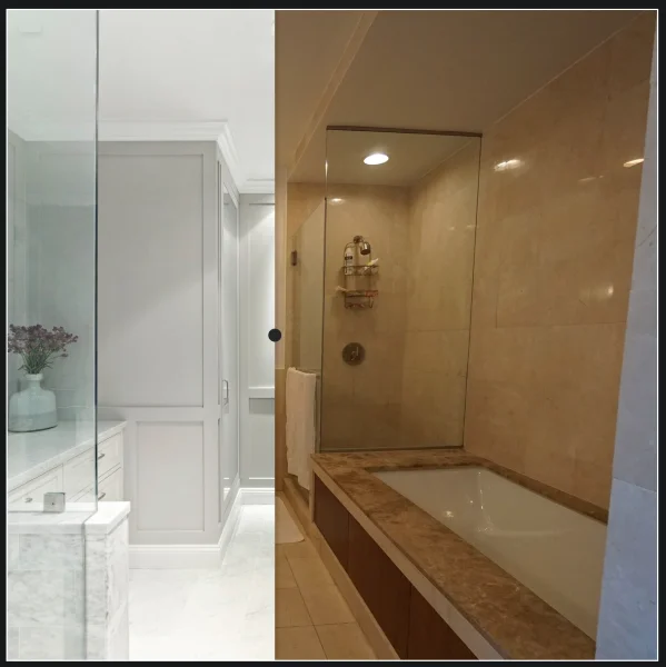 Interactive content - Image slider of a bathroom remod.
