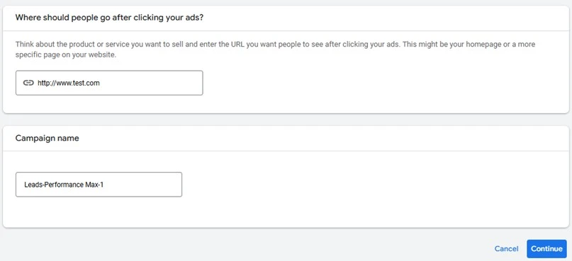 what is performance max - campaign name and url