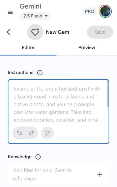 AI image prompt tips - Google Gemini interface.