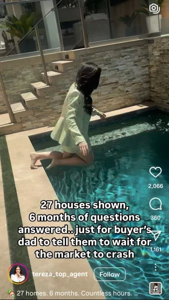 Instagram algorithm - Real estate Instagram joke post.