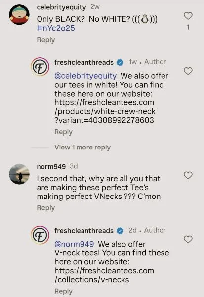 Instagram algorithm - Brand answering questions in Instagram.