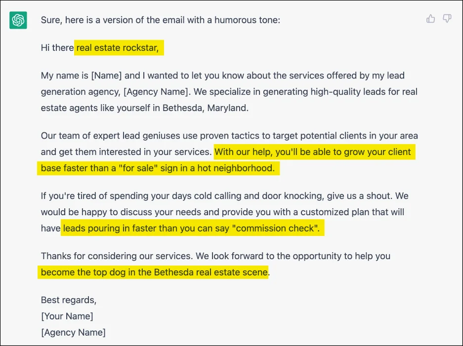 AI email marketing - chatgpt email.