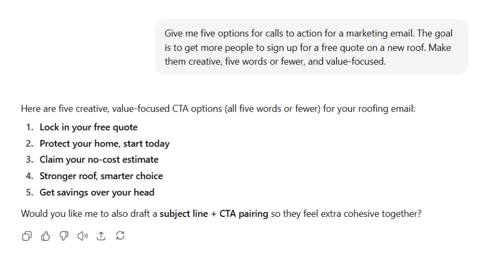 AI email marketing - chatgpt prompts.