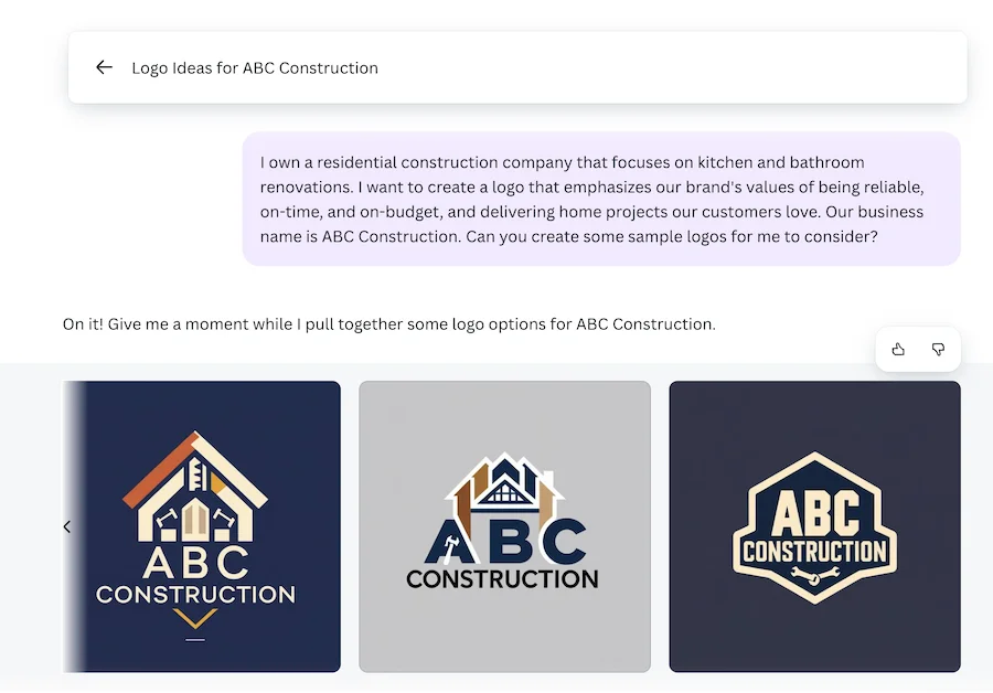 canva logo builder ai example