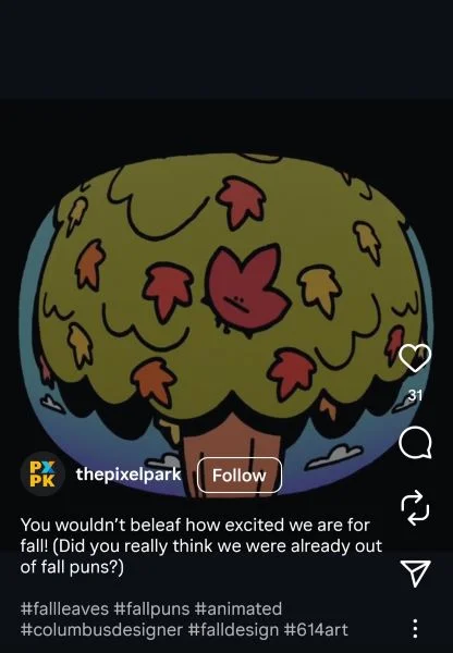 Fall puns - Instagram post with a silly pun.