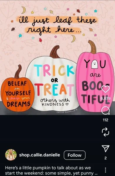 Fall puns - Instagram post with Halloween puns.