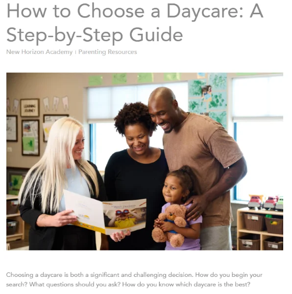 SEO copywriting - Daycare blog post.