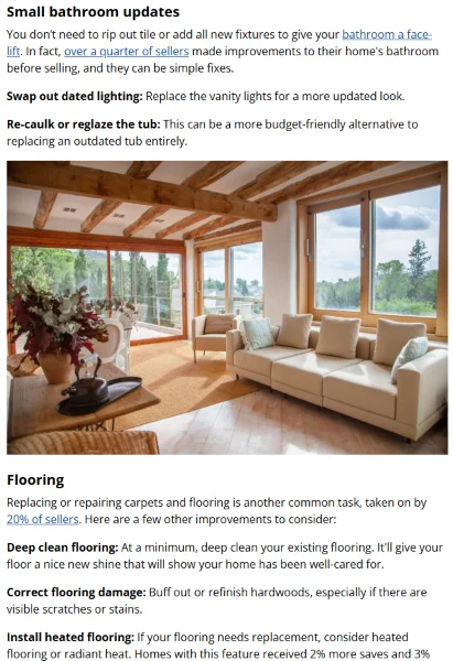 SEO copywriting - house upgrade blog post.