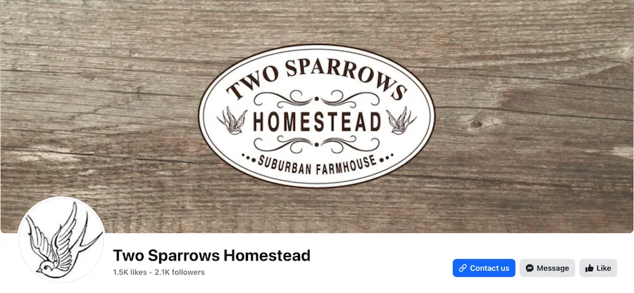 small business logo - two sparrows homestead