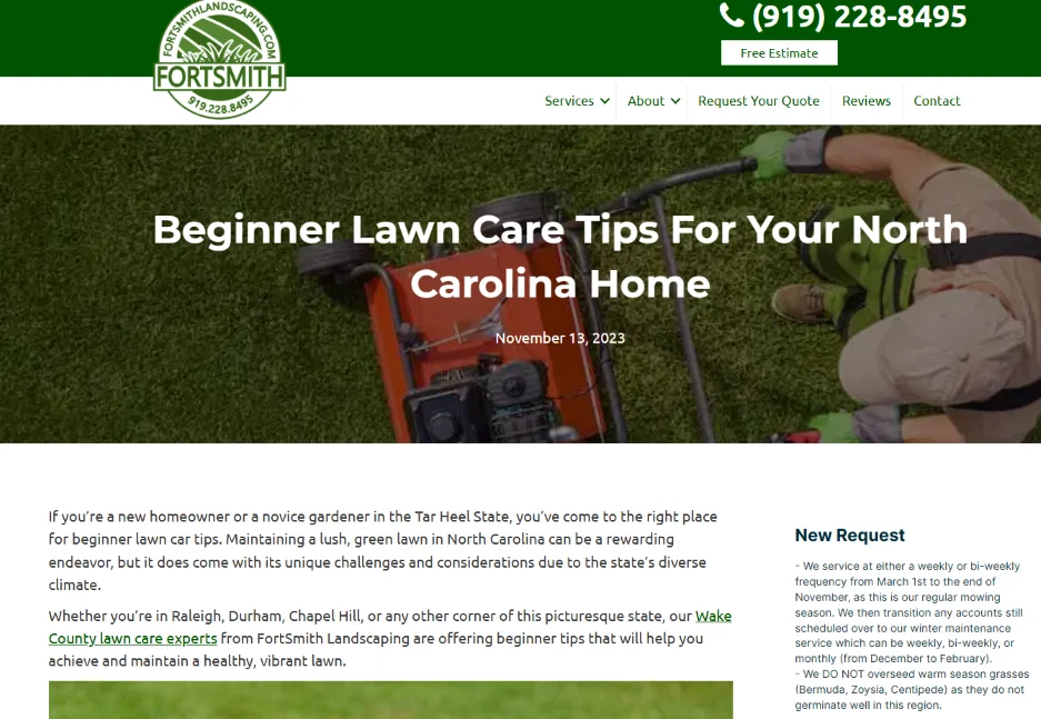 AI experiments - Lawn care post.