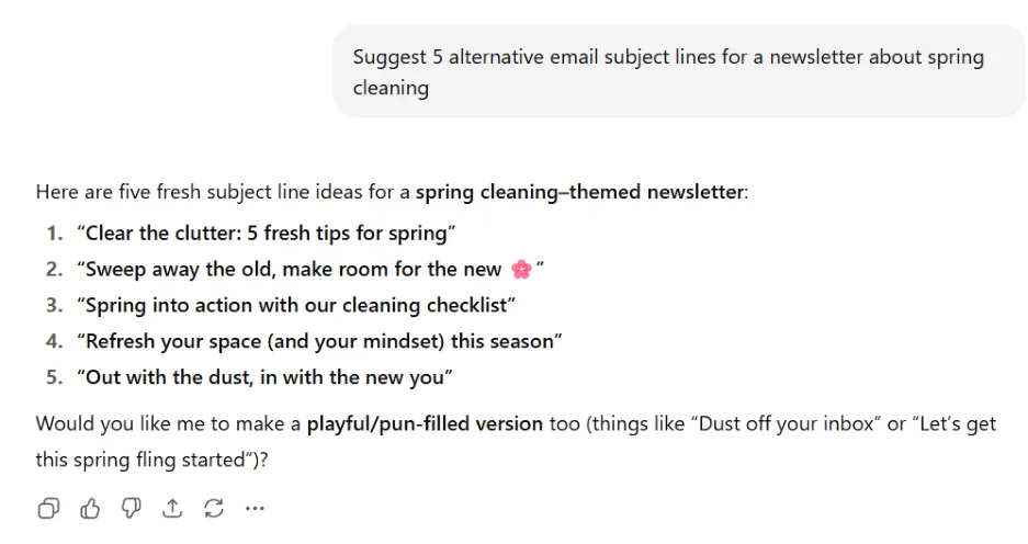 Content marketing - Chatgpt response.