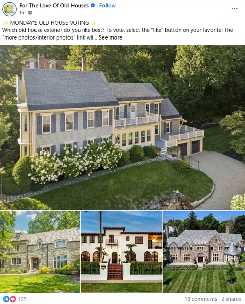 Facebook algorithm - Real estate Facebook post.