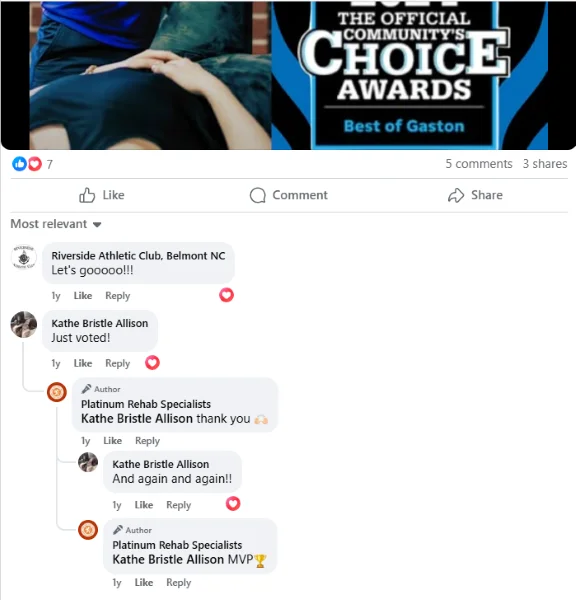 Facebook algorithm - Facebook post with replies.