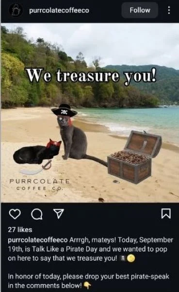 Fall content ideas - funny pirate post.