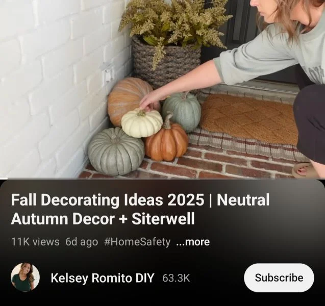 Fall content ideas -Video of outdoor decor ideas.