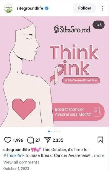 Fall content ideas - Think Pink post.