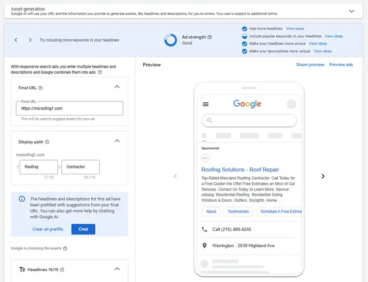google ads account structure - ad creation portal