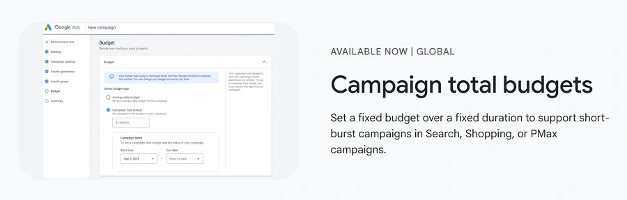 google ads budget - campaign total budget