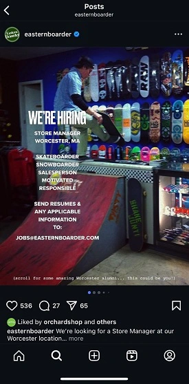 instagram marketing - eastern boarder