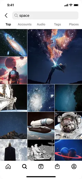 instagram marketing - explore page screenshot