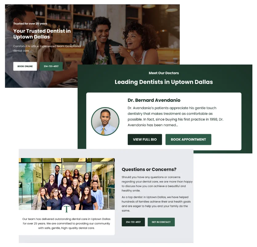 personalized cta examples dentist