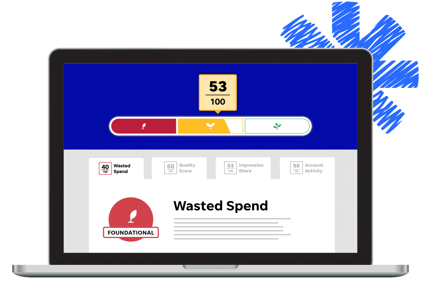 ws-gag-homepage-banner-animation-test google ads grader account audit report on a laptop