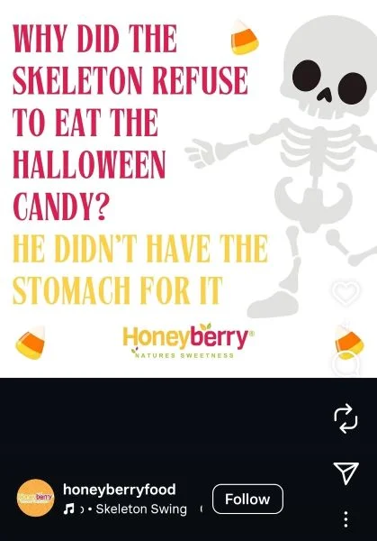 Halloween puns - Instagram post with a pun joke.