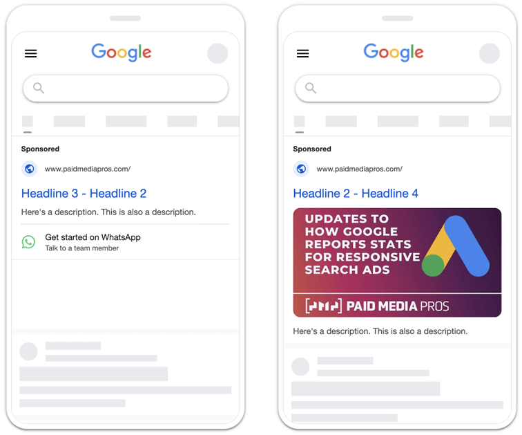 pmax ad examples - search placement