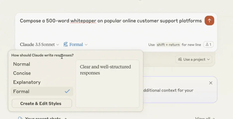 Holiday AI prompts - Screenshot from Claude AI
