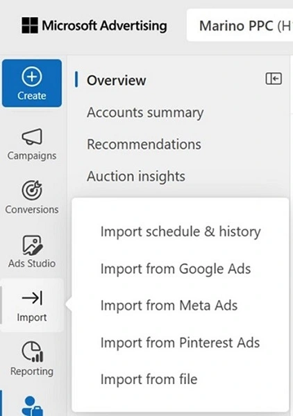 microsoft ads - autoimport