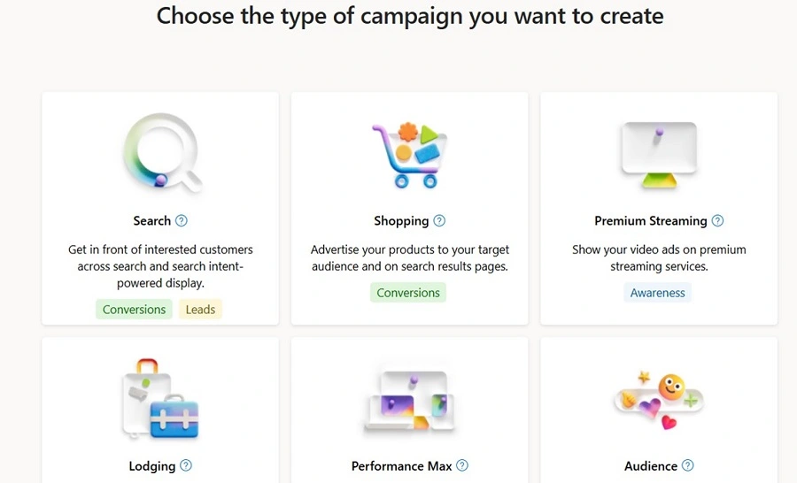 microsoft ads - campaign options